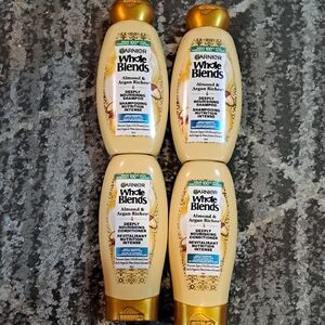 4 Garnier Whole Blends Almond & Argan Riches Deeply Nourishing Shampoo/Condition